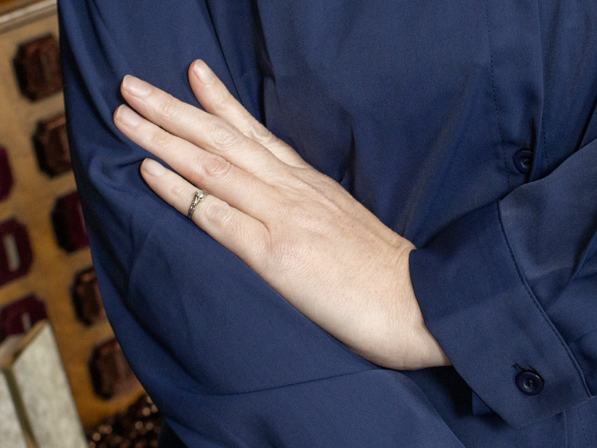 Antique Diamond and Gold Baptism Ring