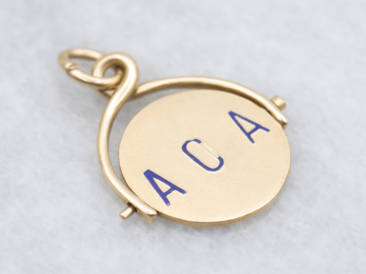 "Aloha" Spinning Disc Gold Pendant