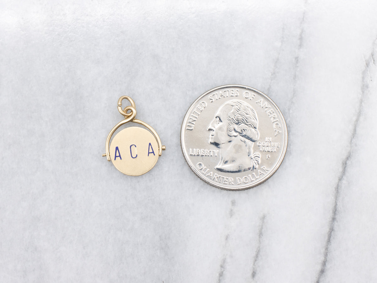 "Aloha" Spinning Disc Gold Pendant