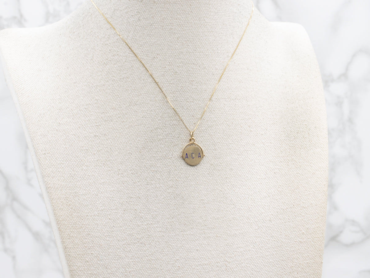 "Aloha" Spinning Disc Gold Pendant