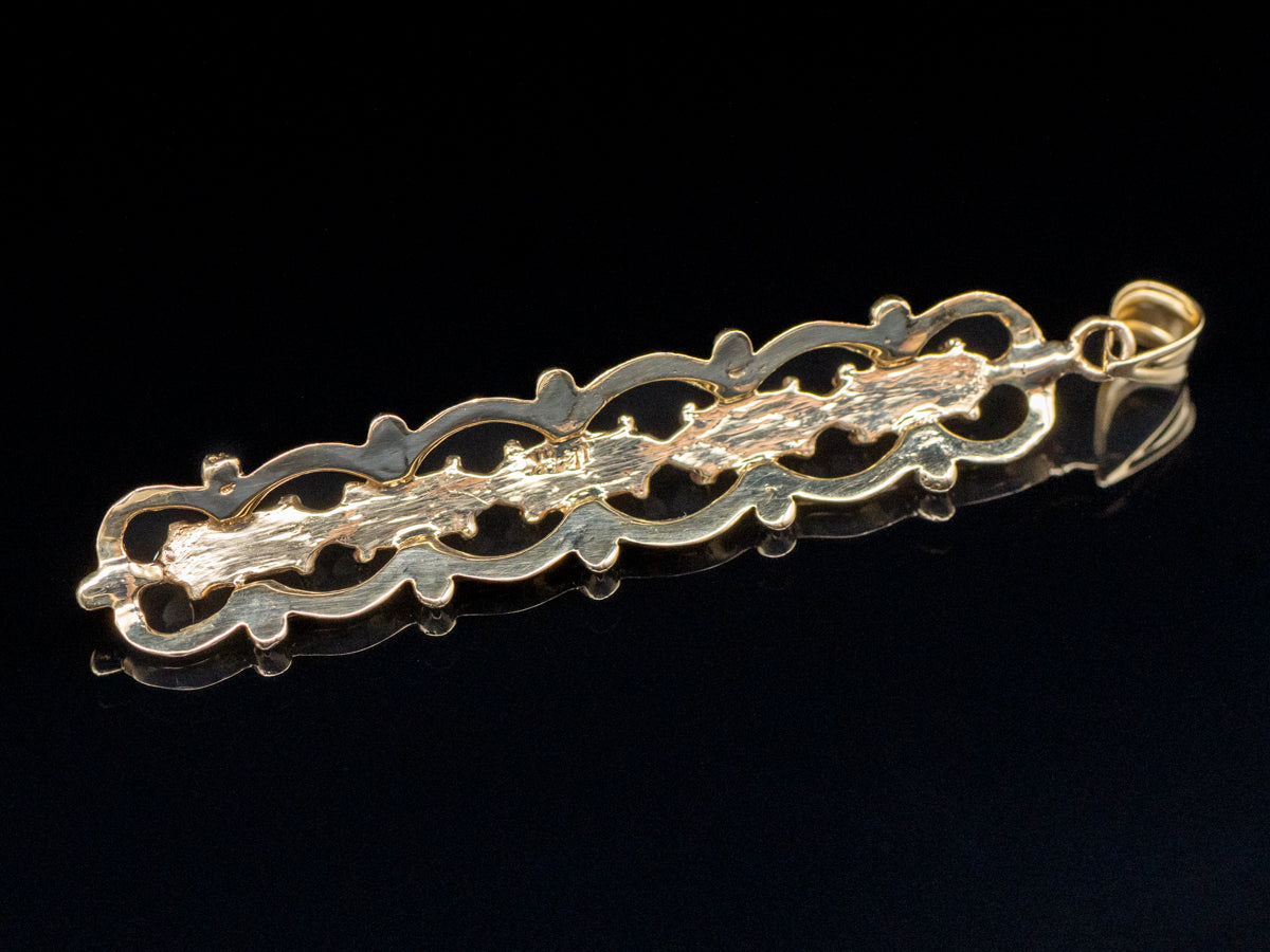 Multi Opal Cabochon Gold Drop Pendant