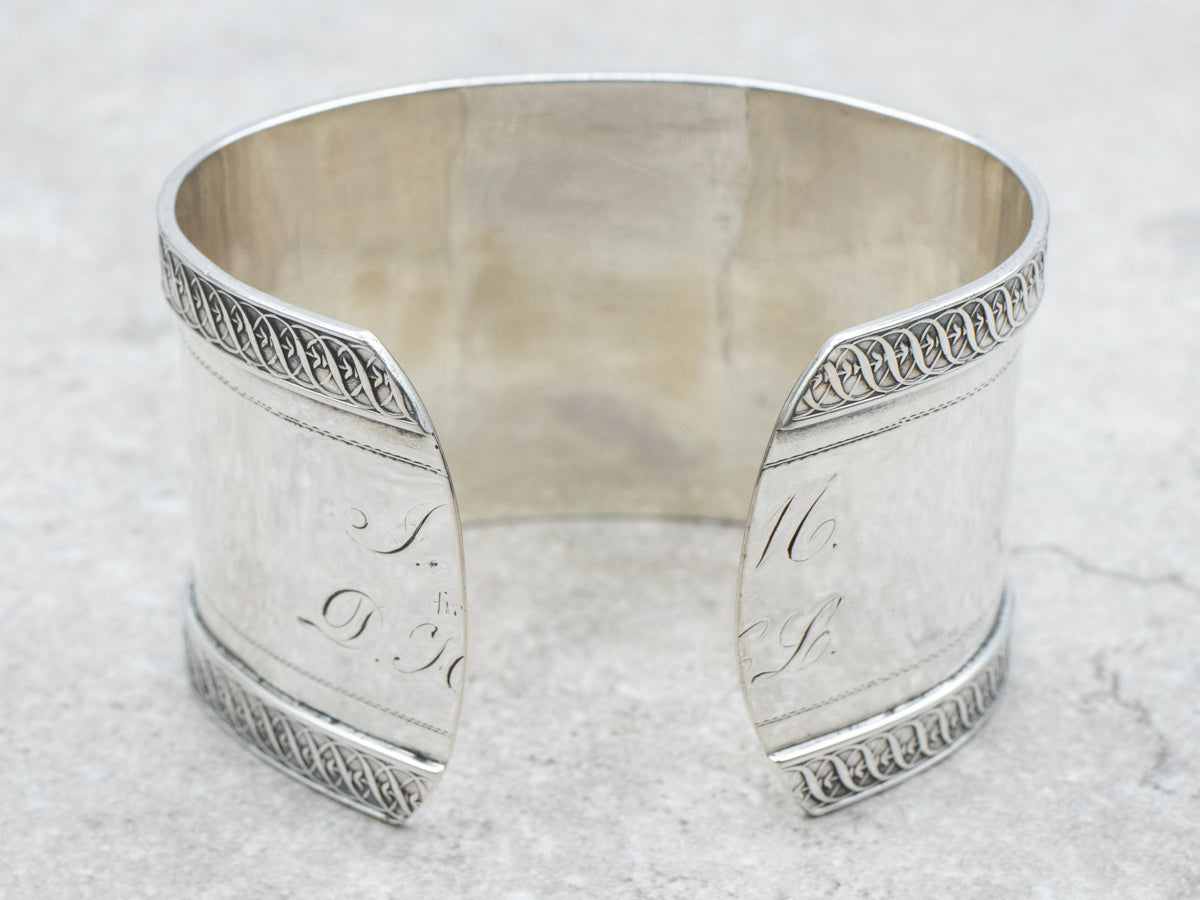 Sterling Silver Antique Julius Caesar Cuff Bracelet