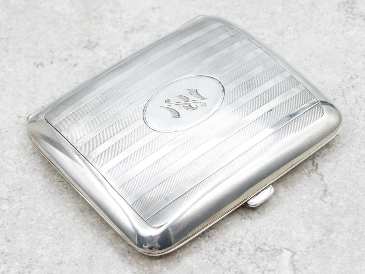 Vintage Sterling Silver Cigarette Case with &quot;Z&quot; Monogram