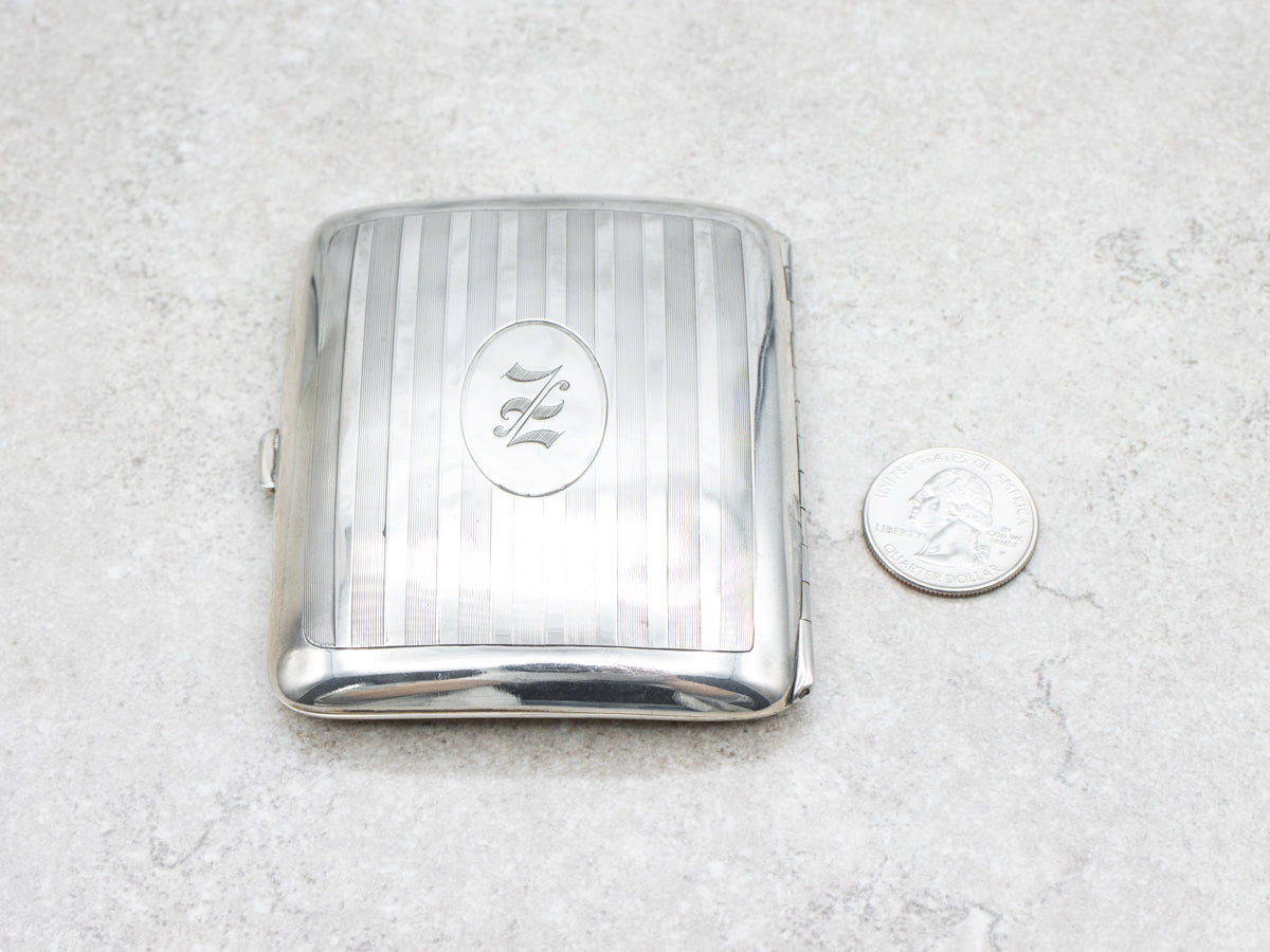 Vintage Sterling Silver Cigarette Case with "Z" Monogram