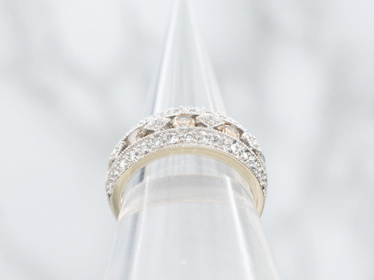 White and Chocolate Diamond Cocktail Band