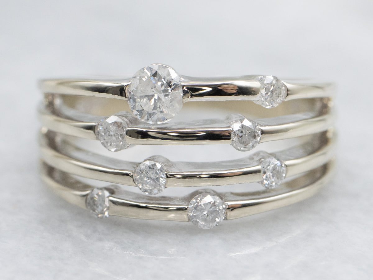Modernist Abstract Diamond Stacking Band