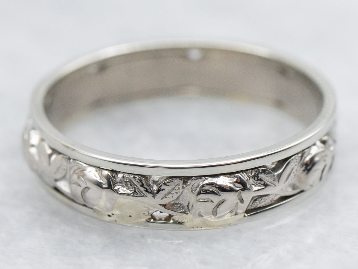 Vintage Jabel Pierced Floral Pattern Band