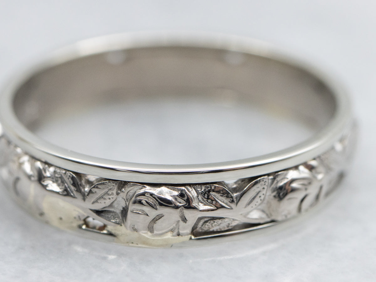 Vintage Jabel Pierced Floral Pattern Band