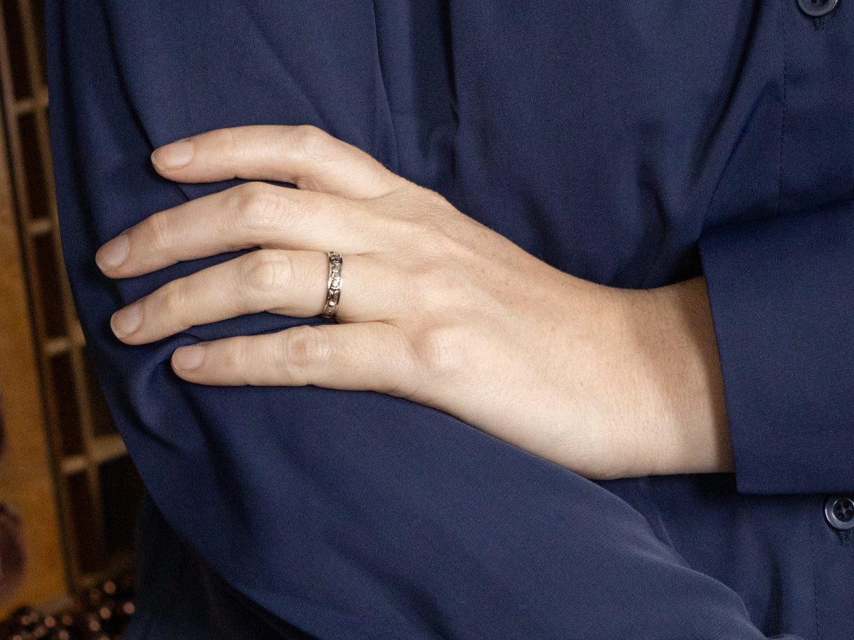 Vintage Jabel Pierced Floral Pattern Band