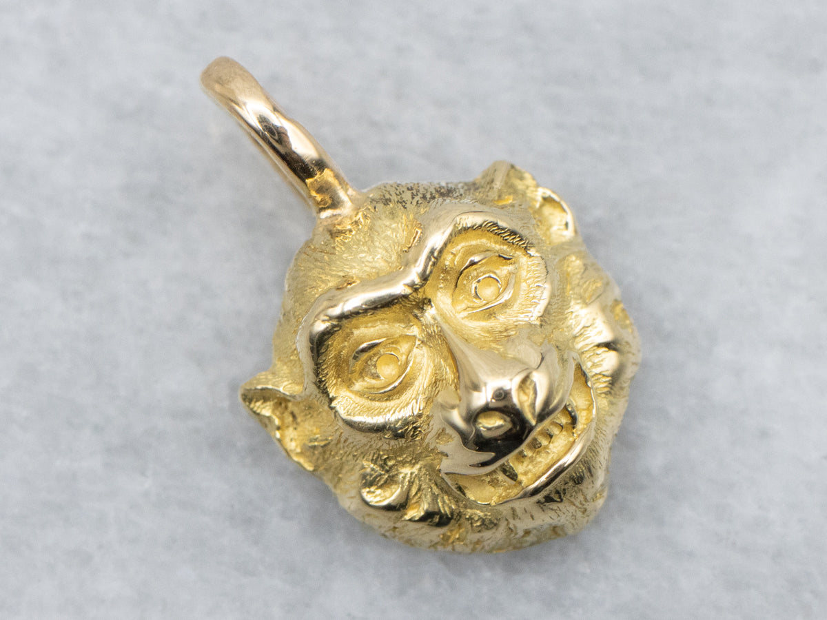 18-Karat Gold Monkey Face Charm Pendant