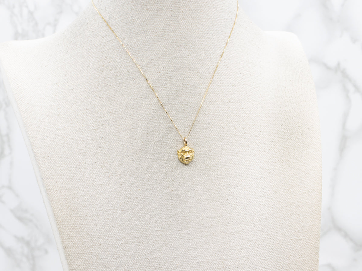18-Karat Gold Monkey Face Charm Pendant