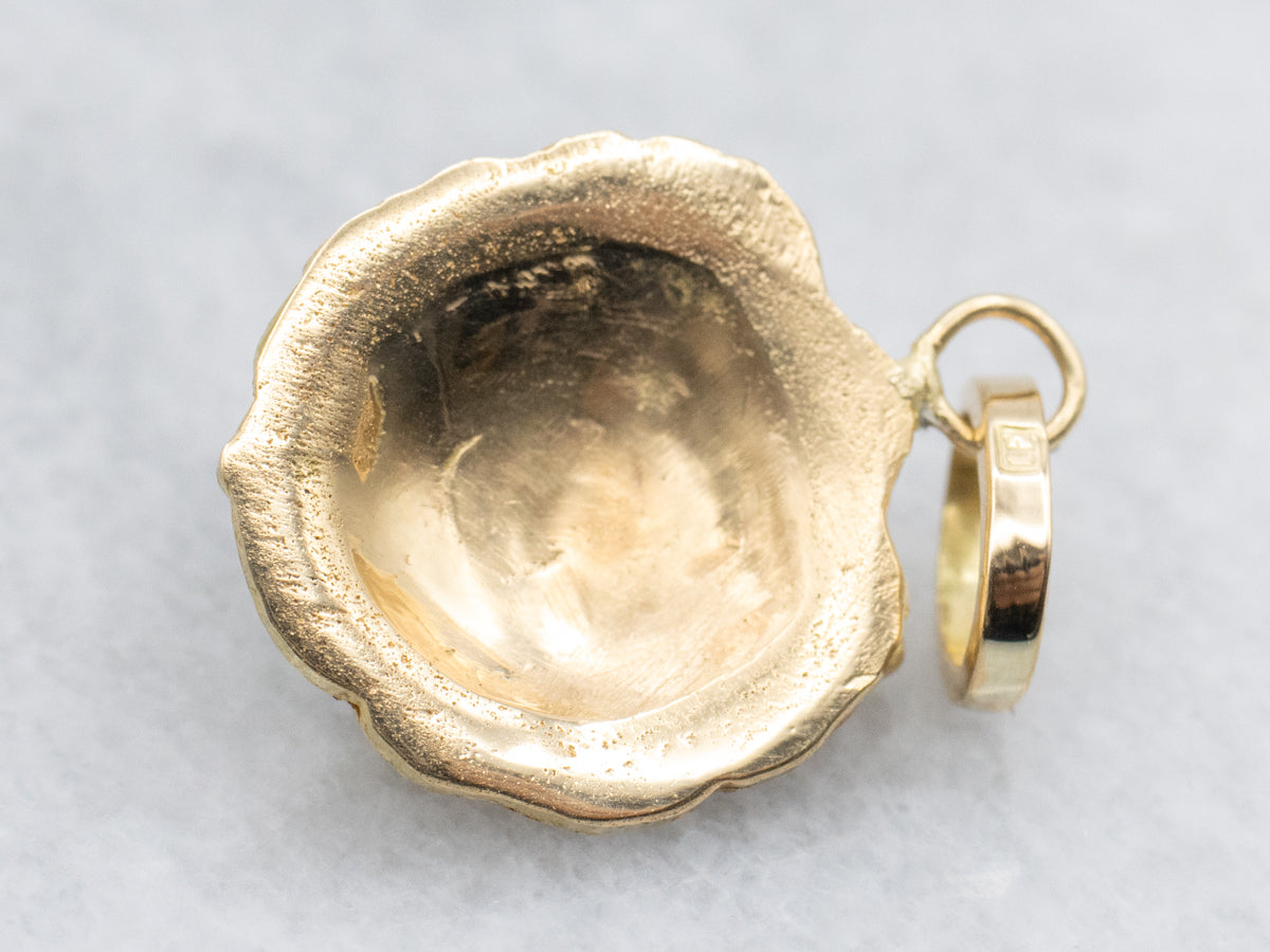 Polished Gold Highland Terrier Dog Charm Pendant