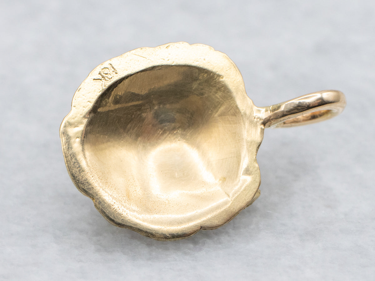 Cute Gold Puppy-Dog Face Charm Pendant