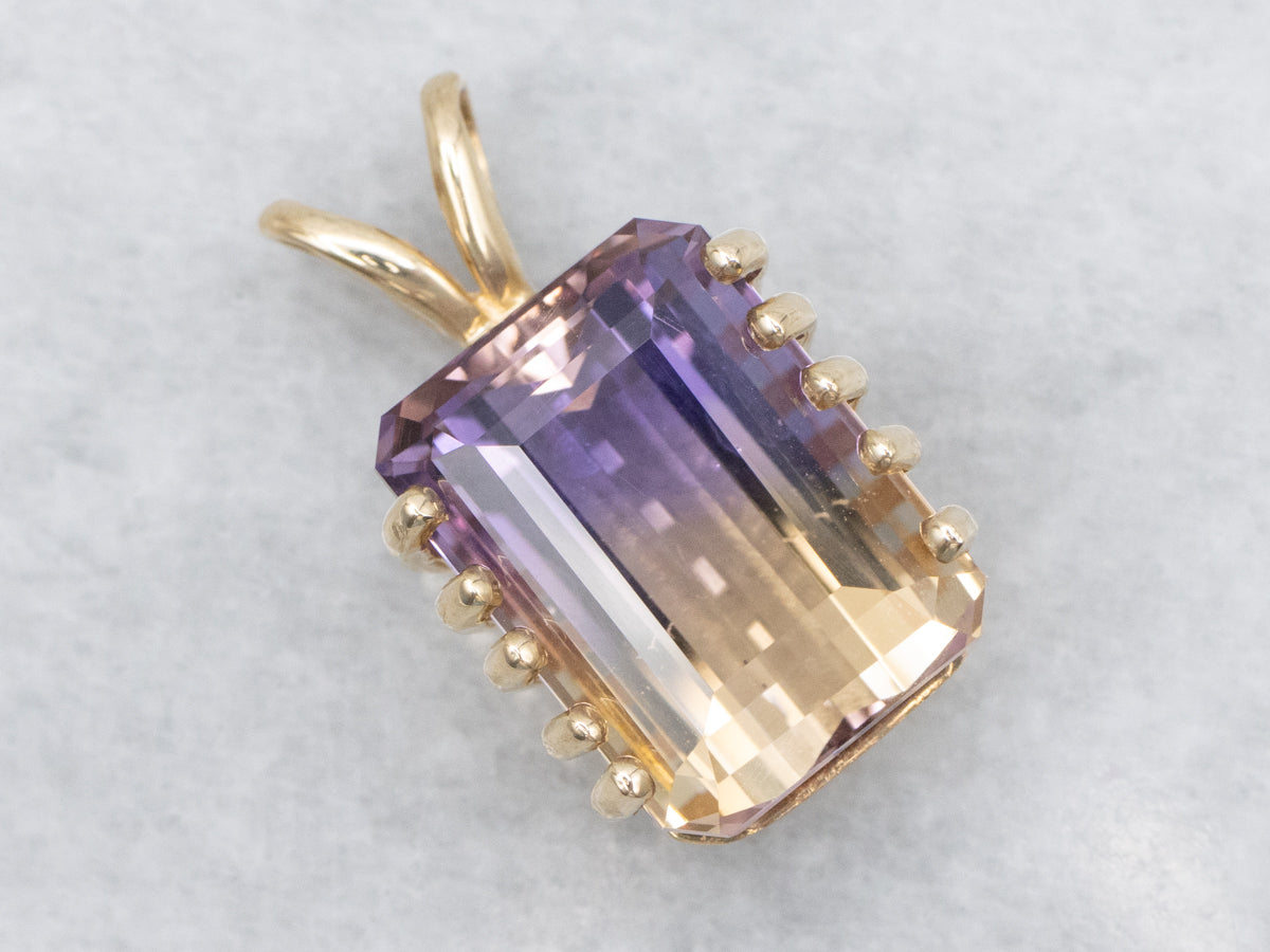 Ametrine and Gold Solitaire Pendant