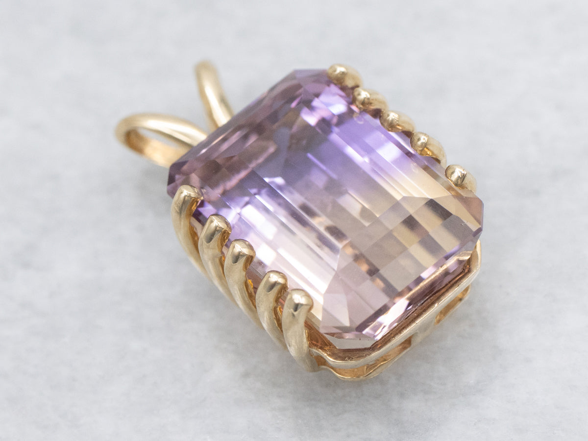 Ametrine and Gold Solitaire Pendant