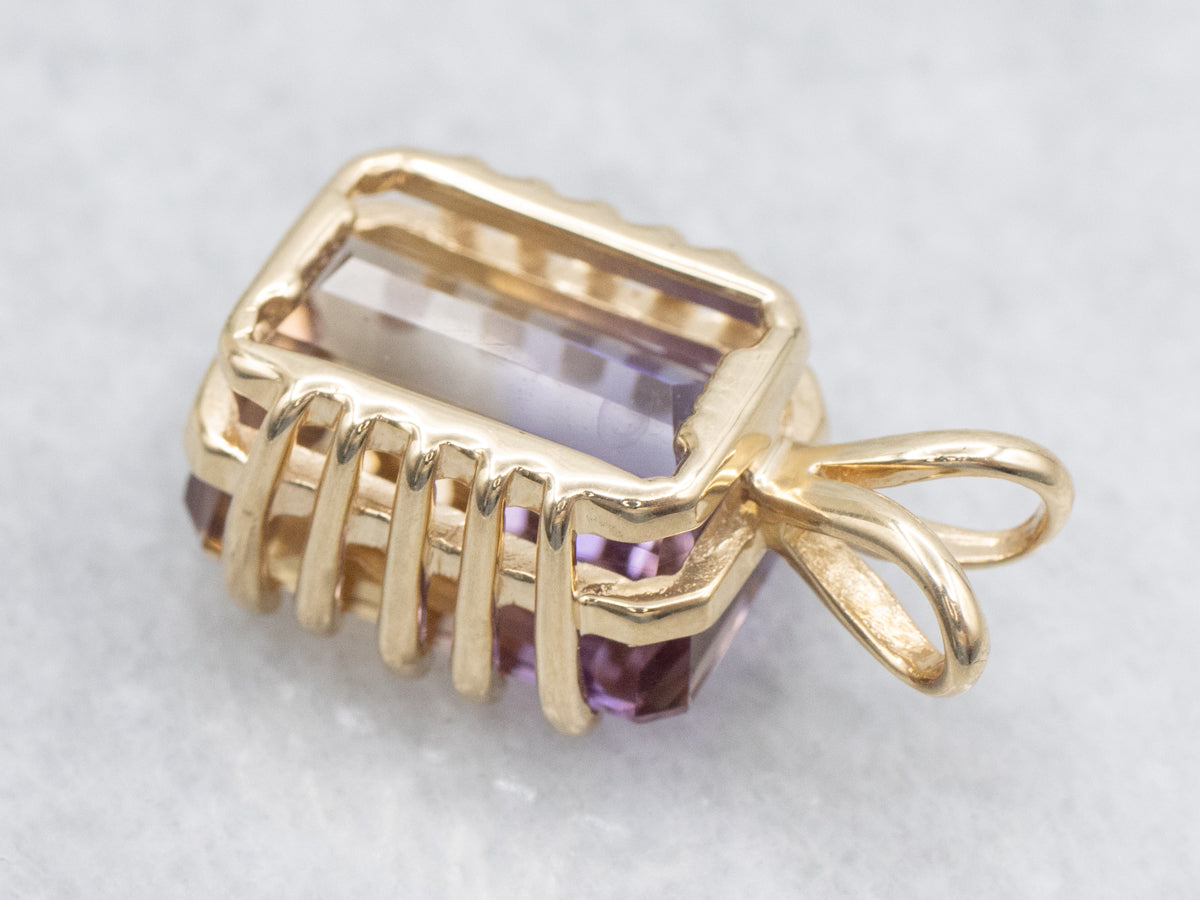 Ametrine and Gold Solitaire Pendant