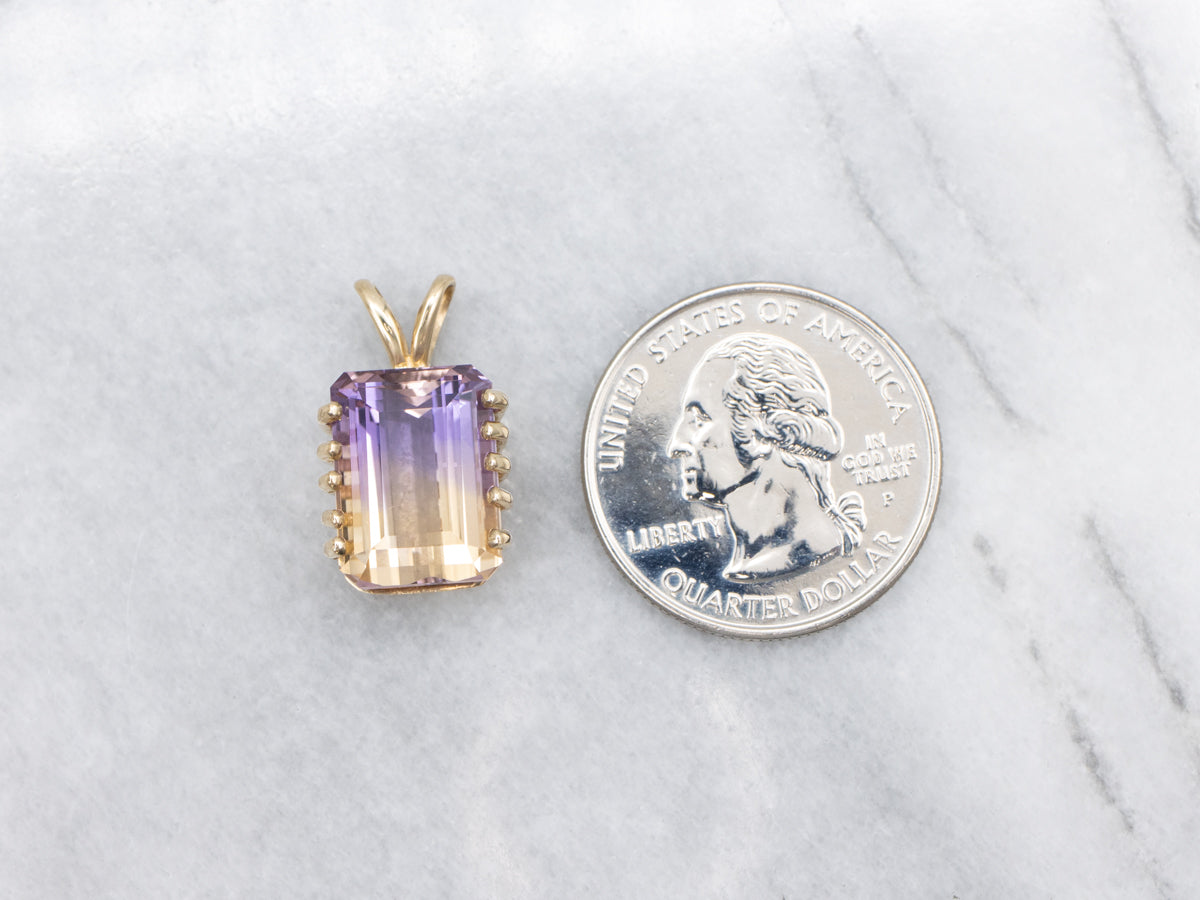 Ametrine and Gold Solitaire Pendant