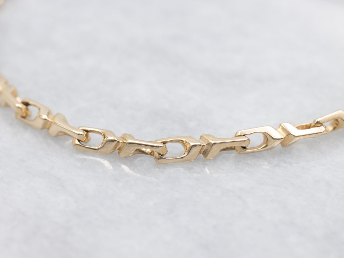 Unique Vintage Gold-Link Bracelet with Lobster Clasp