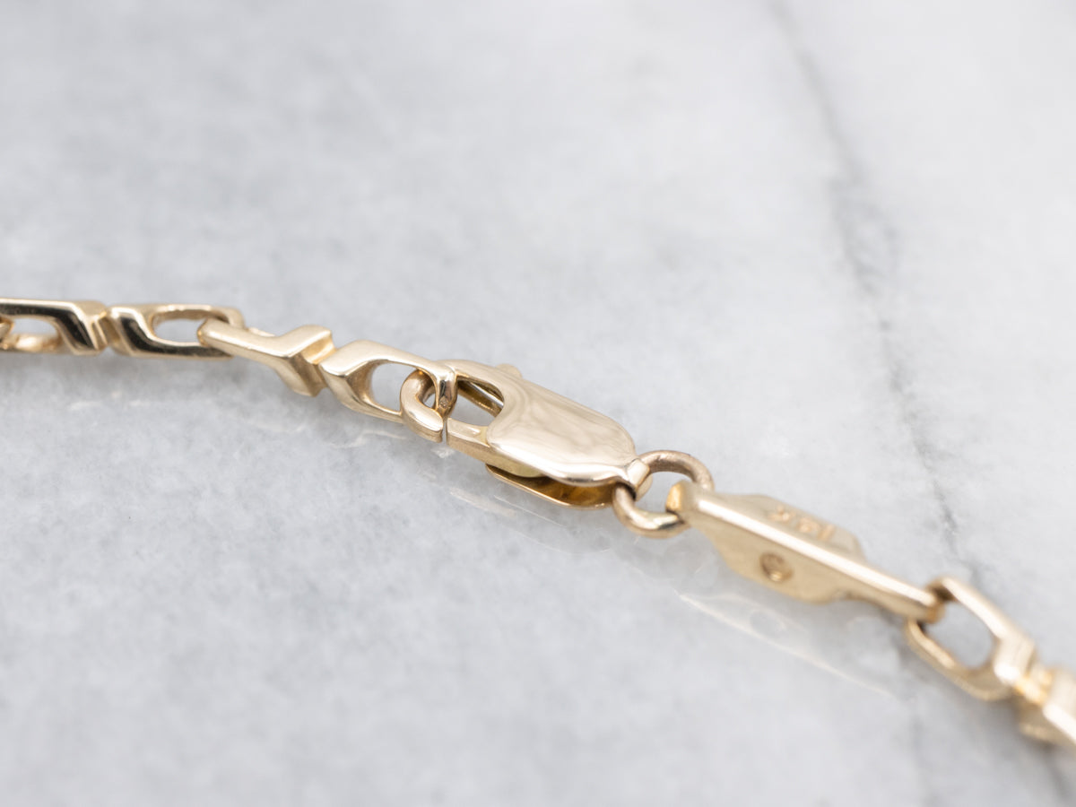 Unique Vintage Gold-Link Bracelet with Lobster Clasp