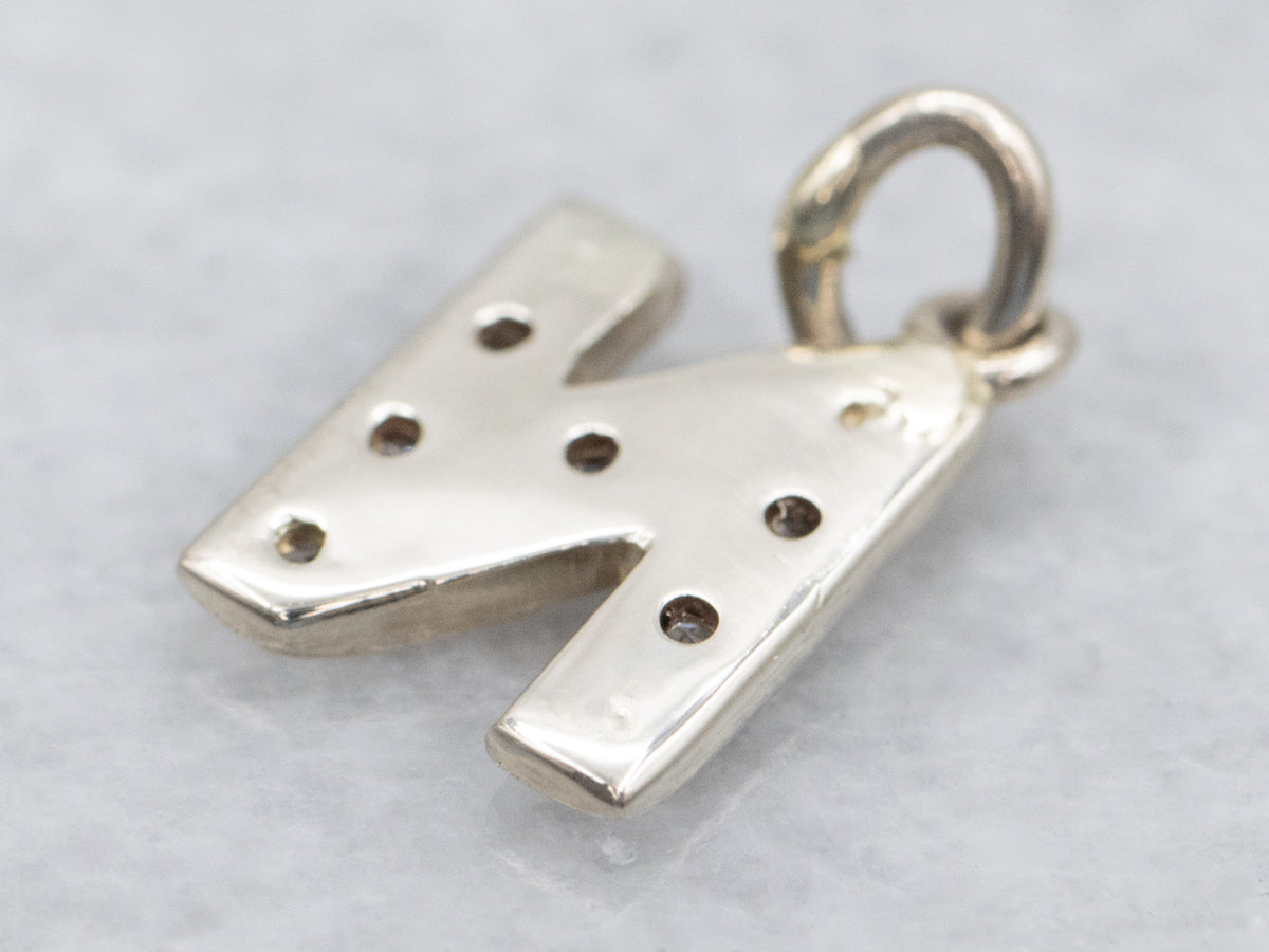 Diamond Encrusted Letter "N" Initial Pendant