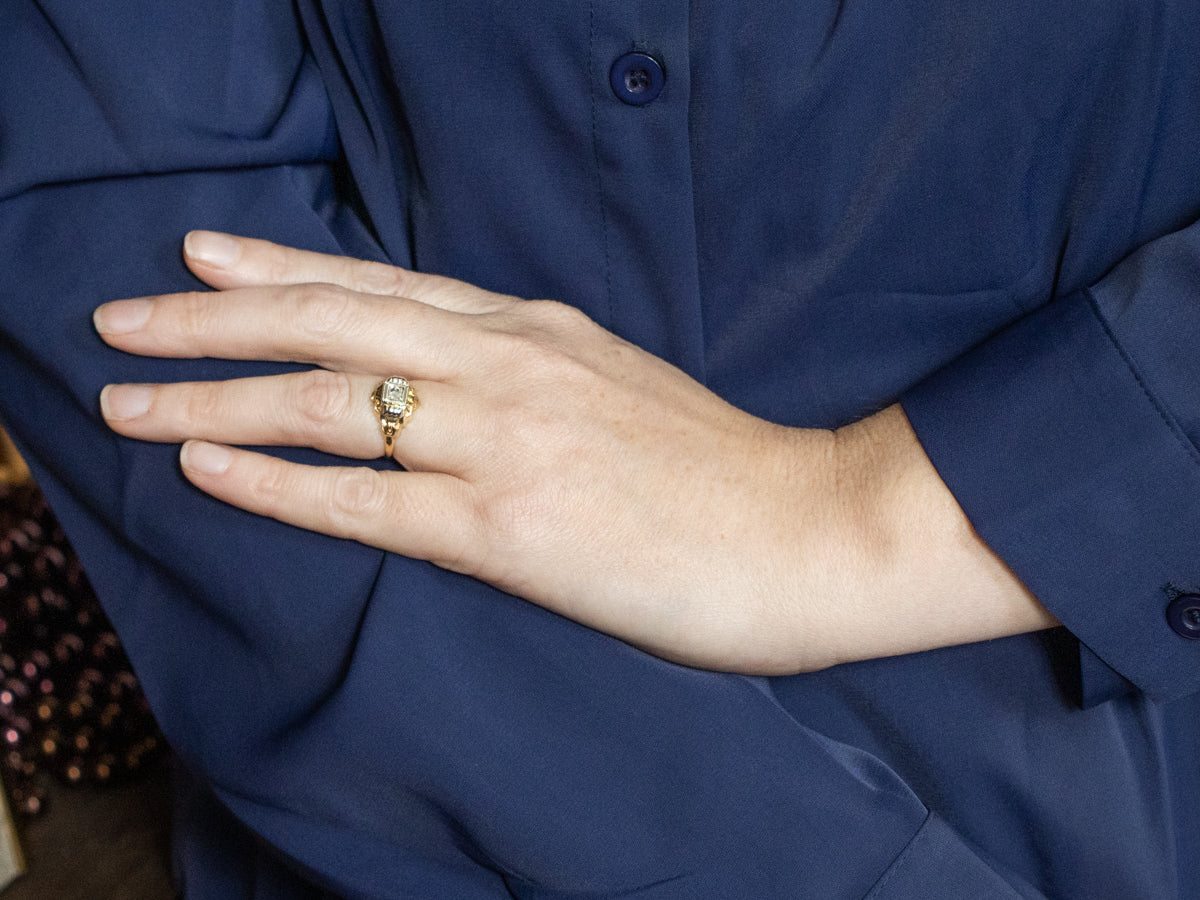 Retro-Era Diamond Solitaire Engagement Ring