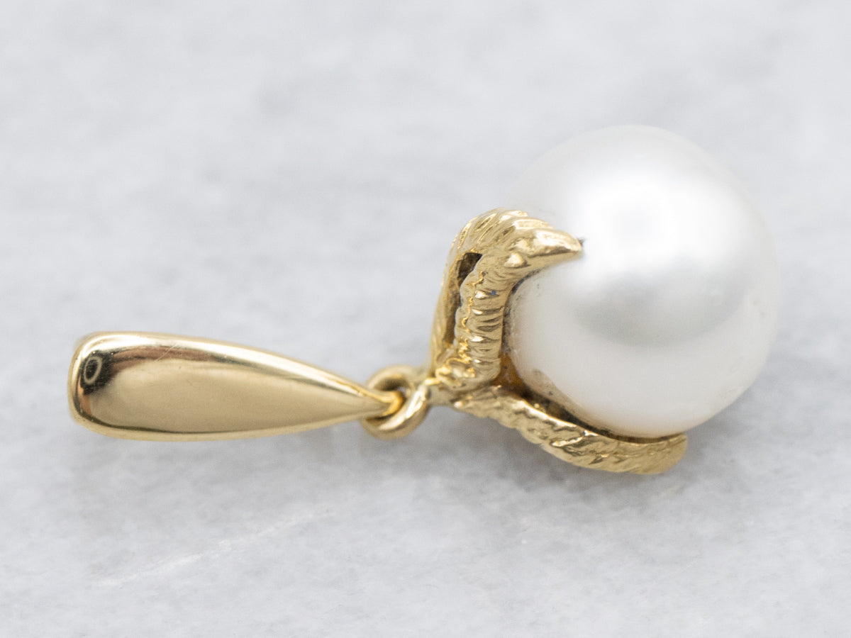 Botanical Gold and Pearl Pendant