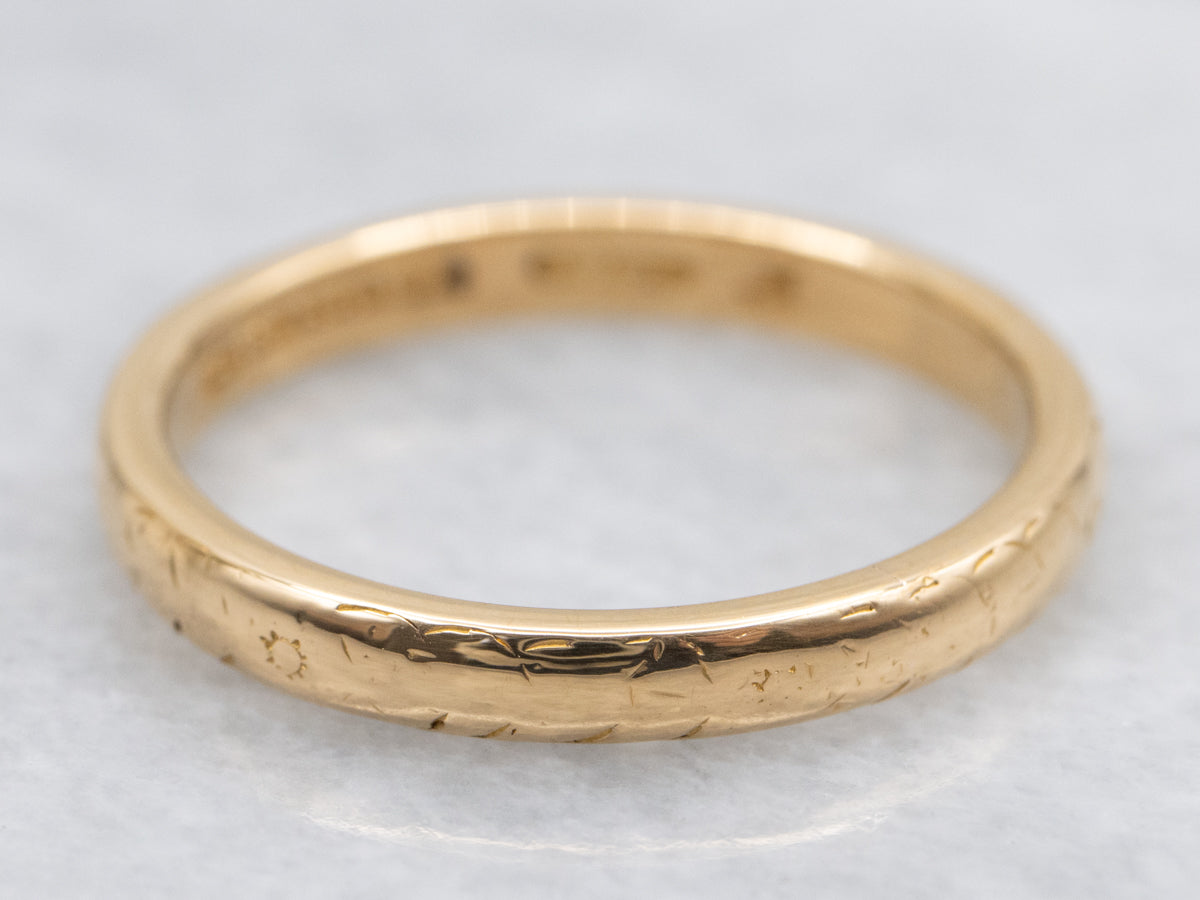 Antique 22K Gold Floral Pattern Band