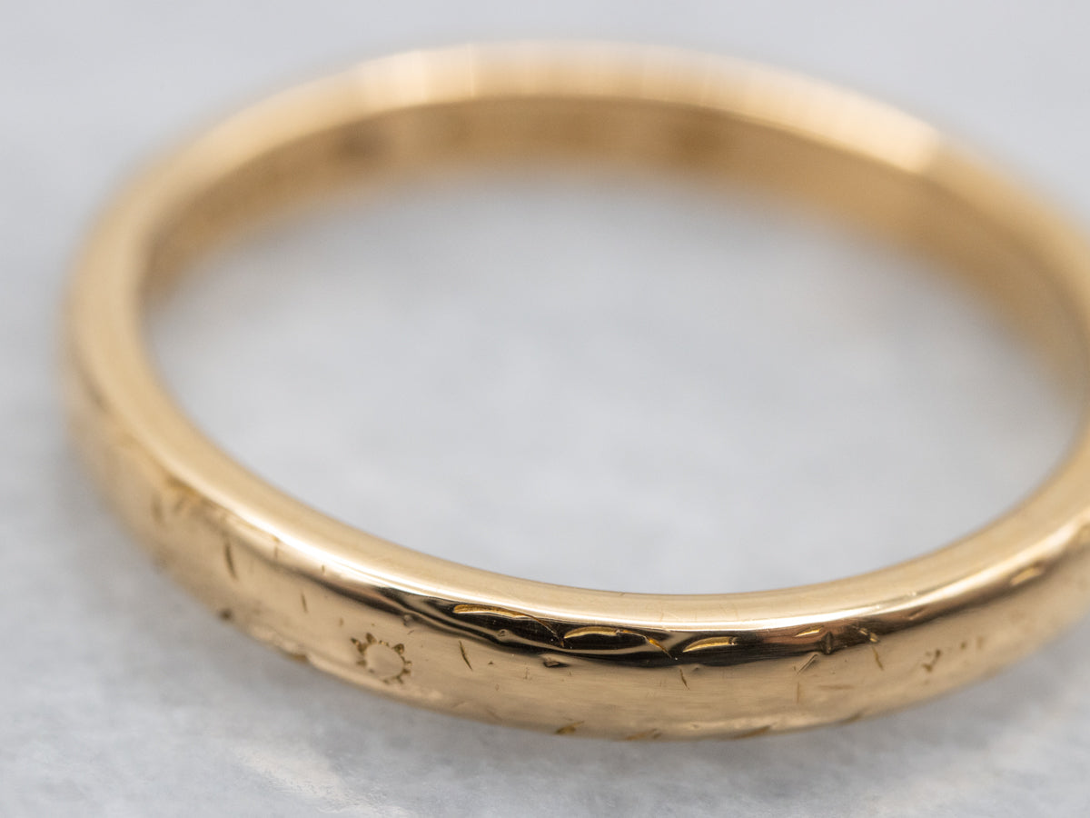 Antique 22K Gold Floral Pattern Band