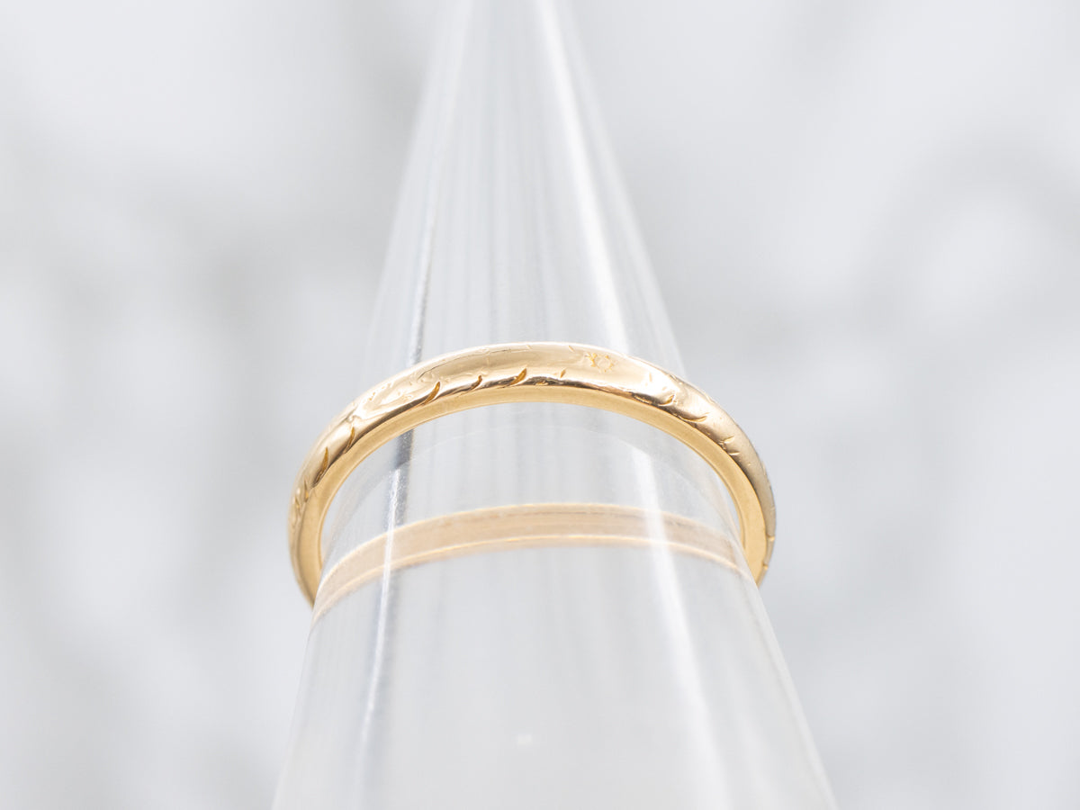 Antique 22K Gold Floral Pattern Band