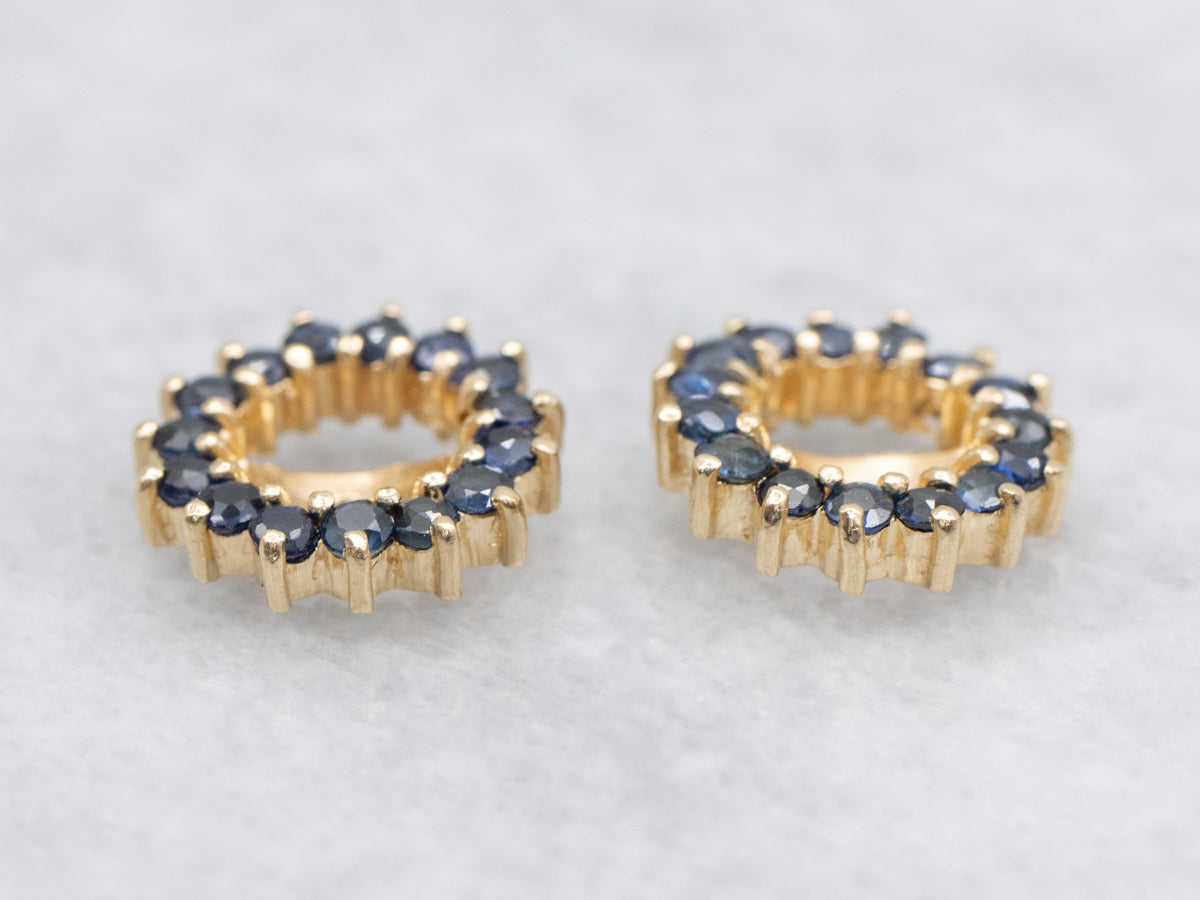 Sapphire Halo Gold Earring Jackets