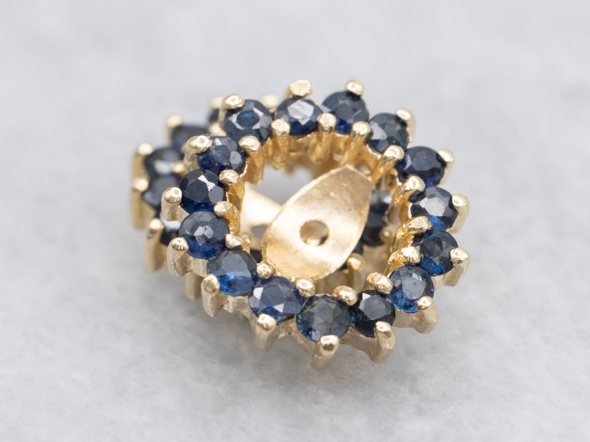 Sapphire Halo Gold Earring Jackets