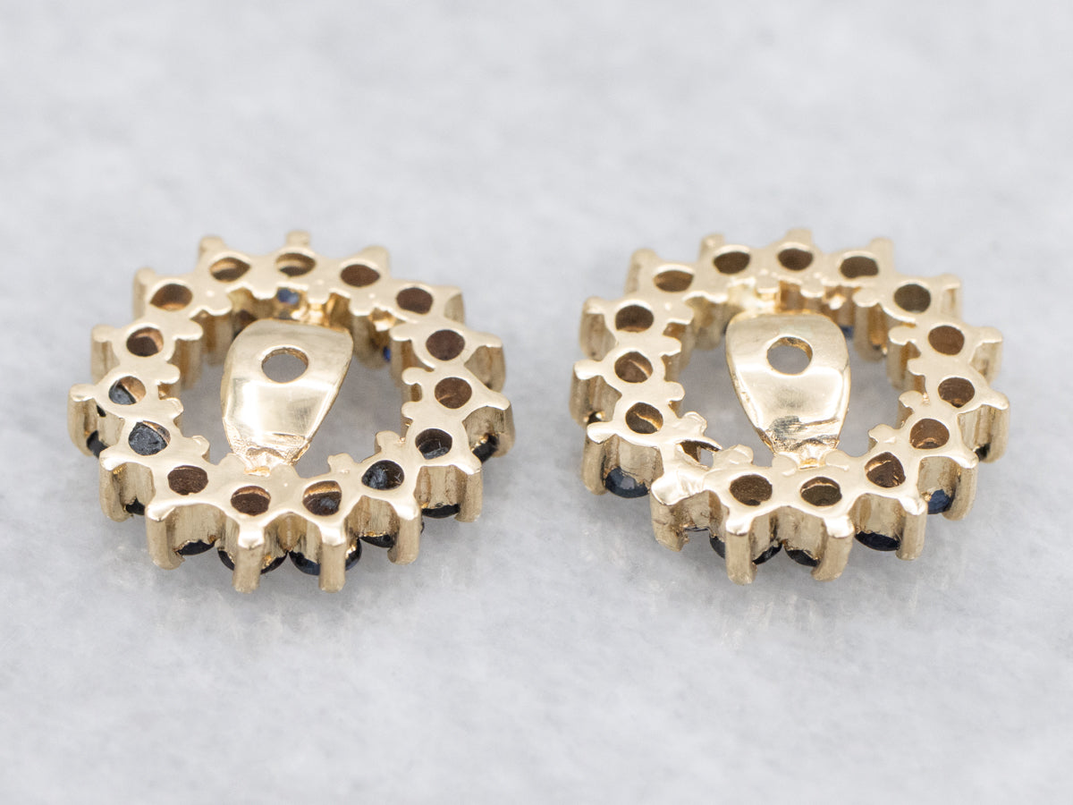 Sapphire Halo Gold Earring Jackets