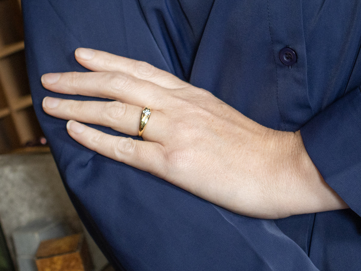 Vintage Tri-Color Gold Botanical Diamond Ring