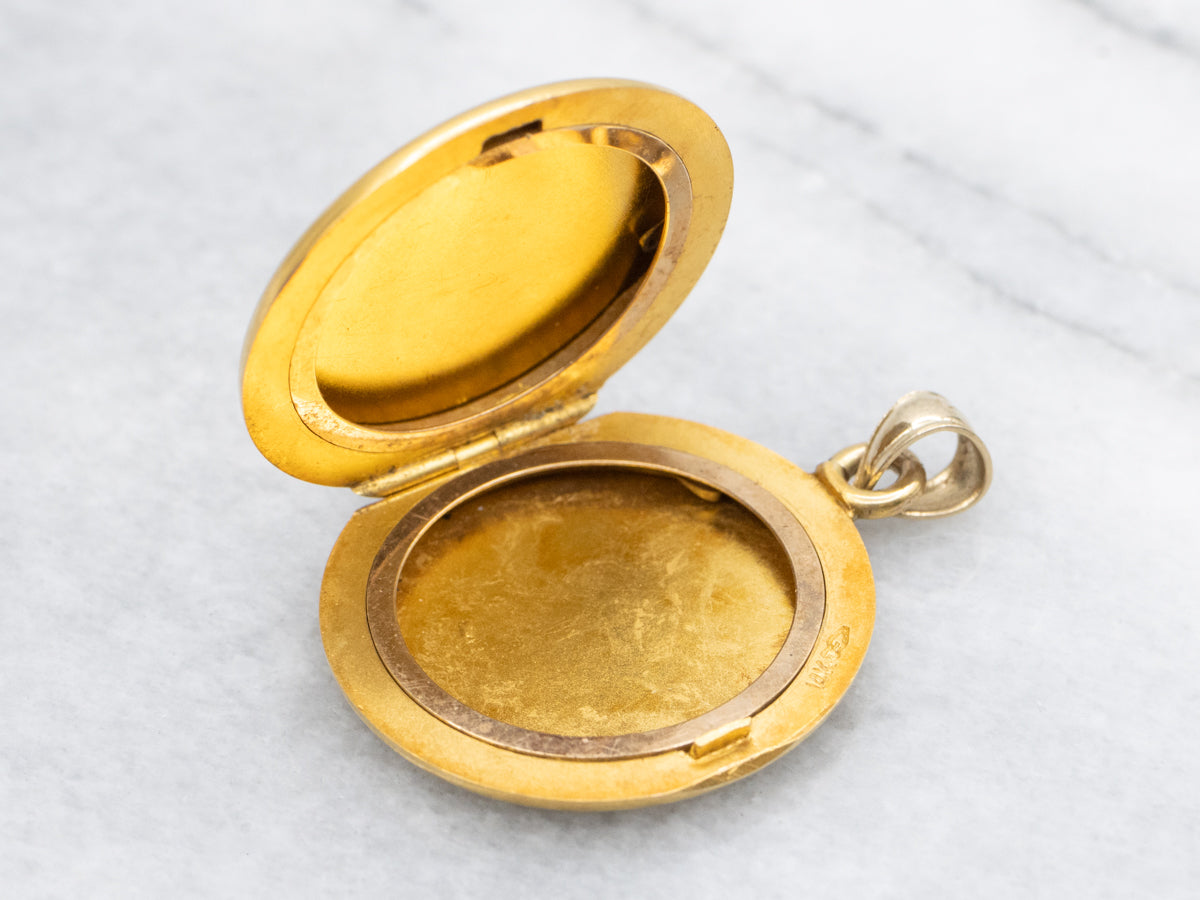 Antique Bloomed Gold "RLM" Monogrammed Locket