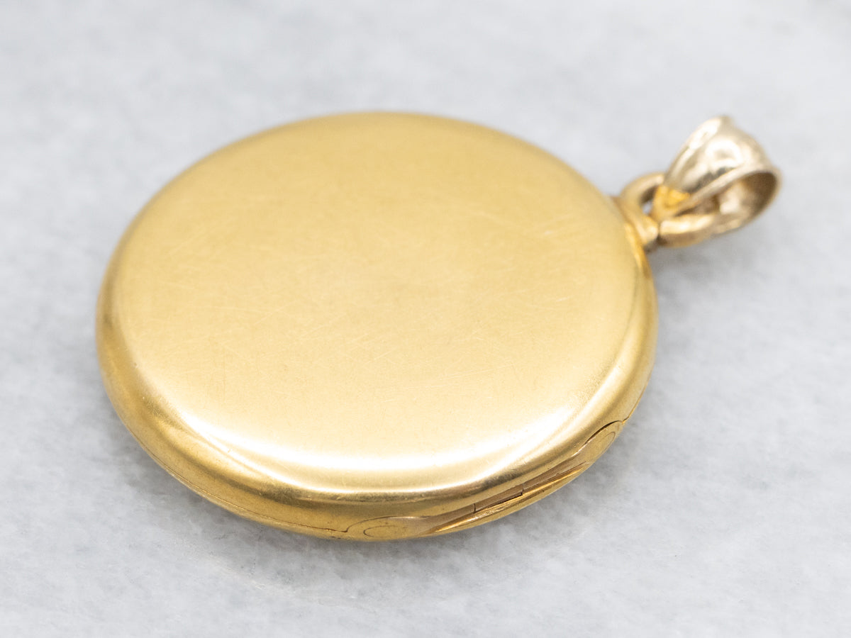 Antique Bloomed Gold "RLM" Monogrammed Locket