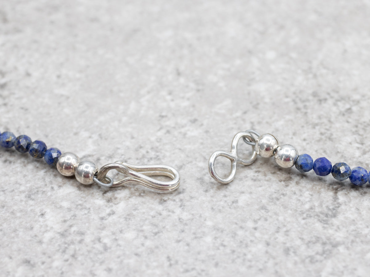 Sterling Silver Turquoise Lapis Carnelian Beaded Necklace