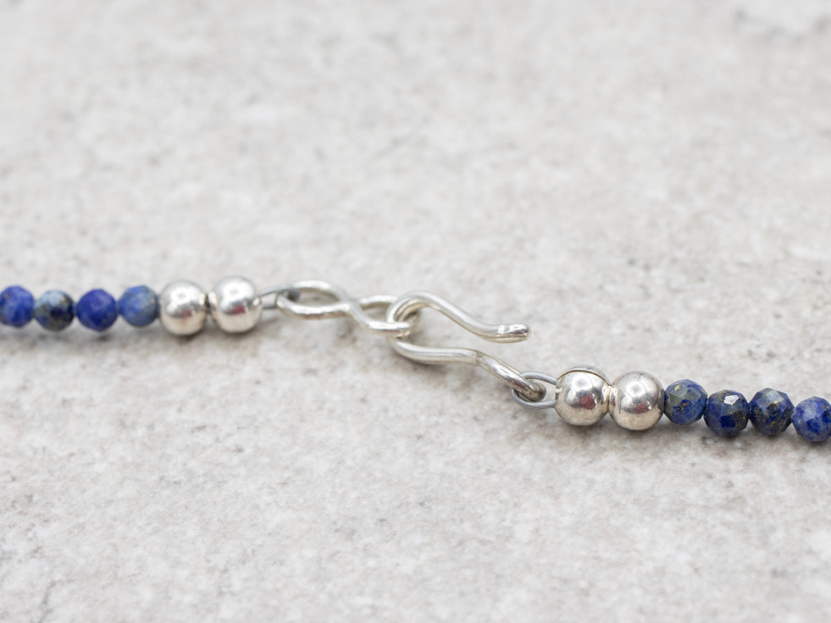 Sterling Silver Turquoise Lapis Carnelian Beaded Necklace