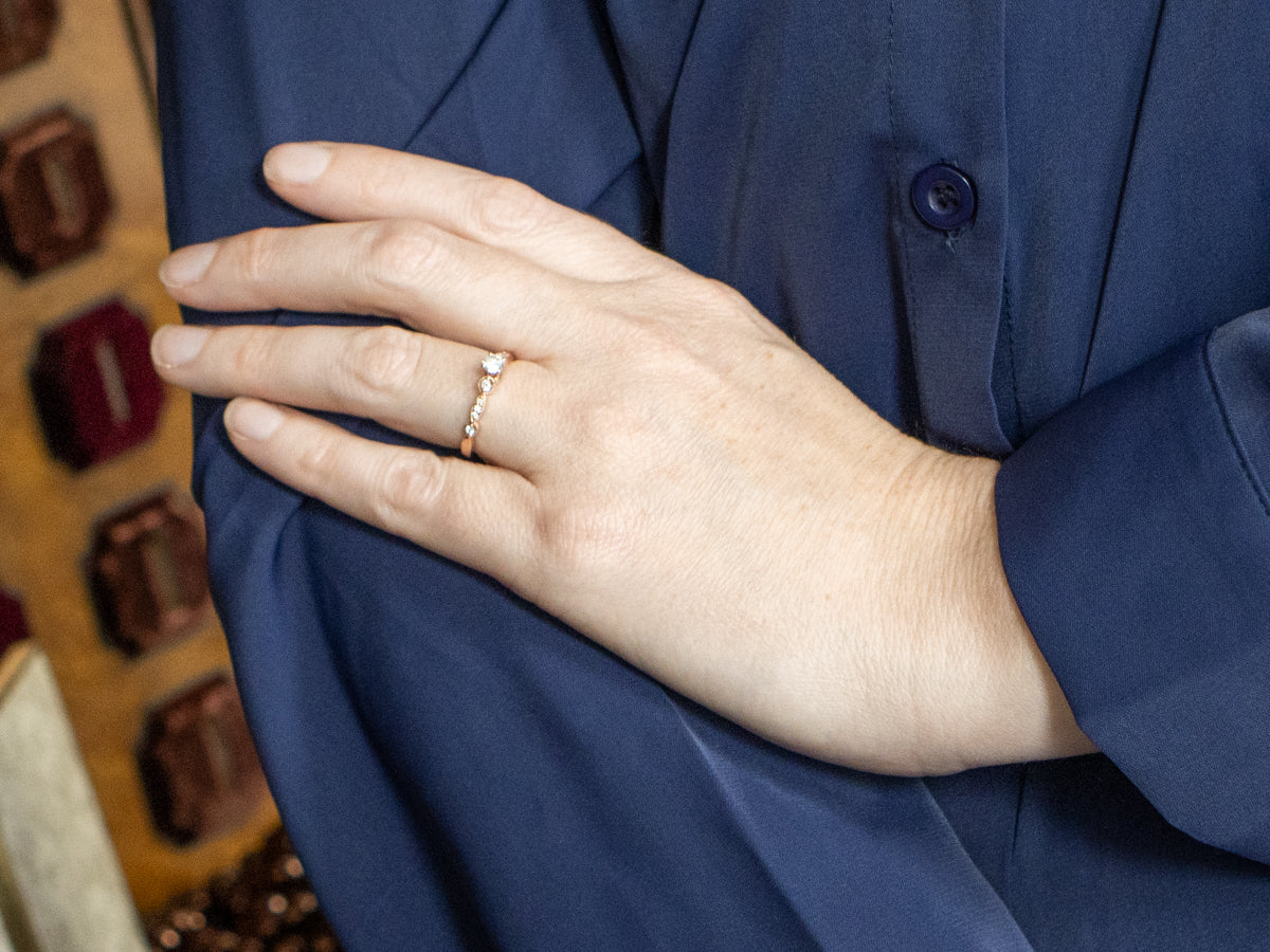 Modern Rose Gold Diamond Engagement Ring