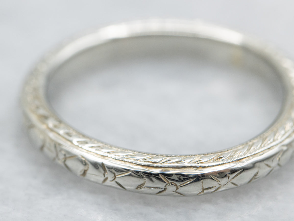 Engraved Antique Forget-Me-Not Band