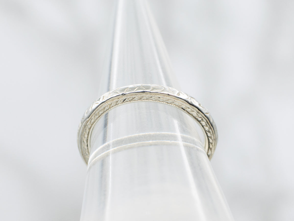 Engraved Antique Forget-Me-Not Band