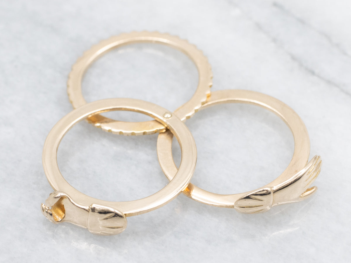 Gold Hand Holding Fede/Gimmel Renaissance Style Engagement Ring