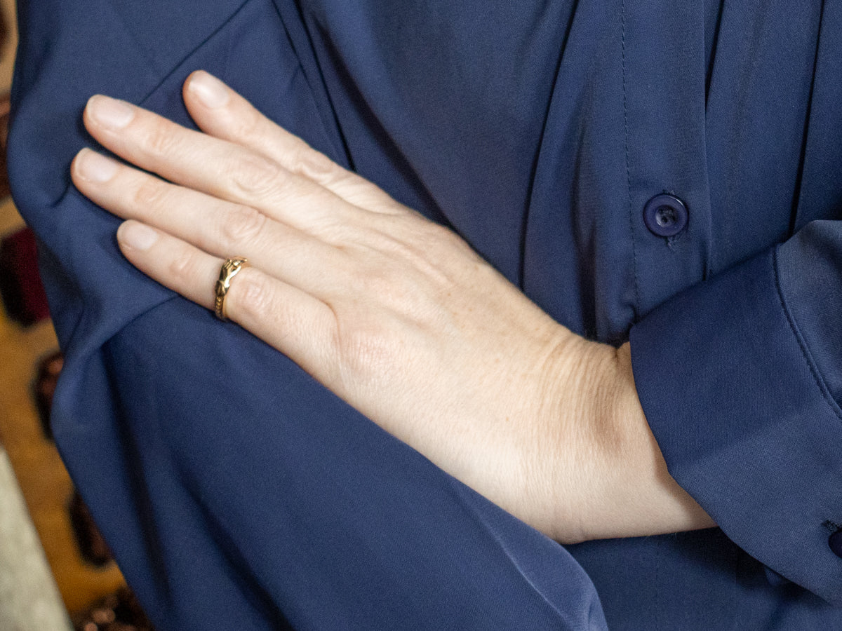 Gold Hand Holding Fede/Gimmel Renaissance Style Engagement Ring