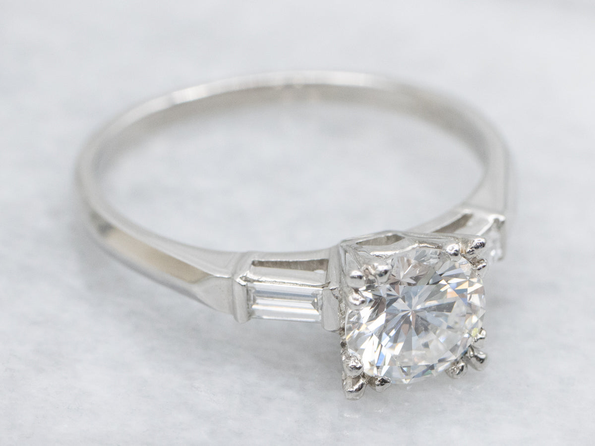 Vintage Platinum and Diamond Engagement Ring