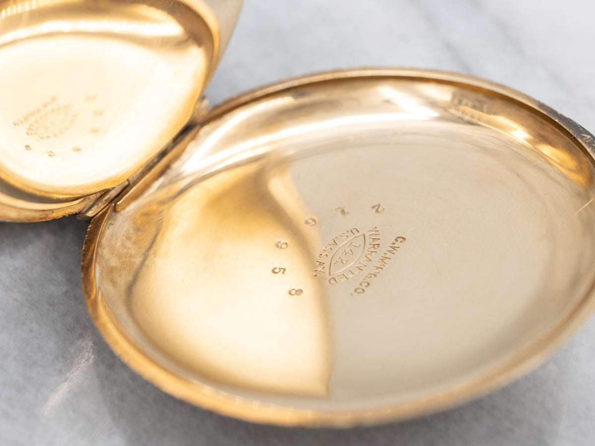 Floral Engraved Elgin 1894 Gold Hunters Case Pocket Watch