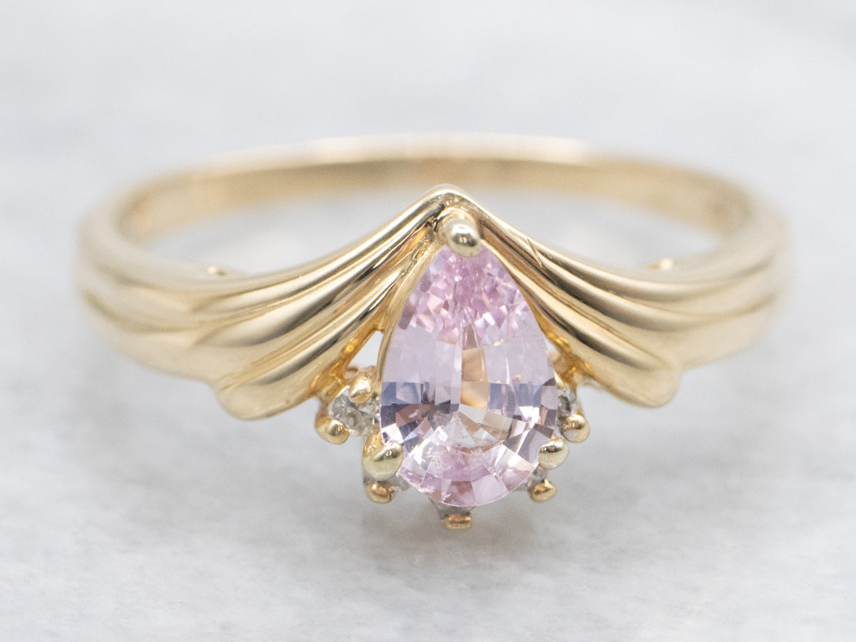 Light Pink Sapphire and Diamond Ring