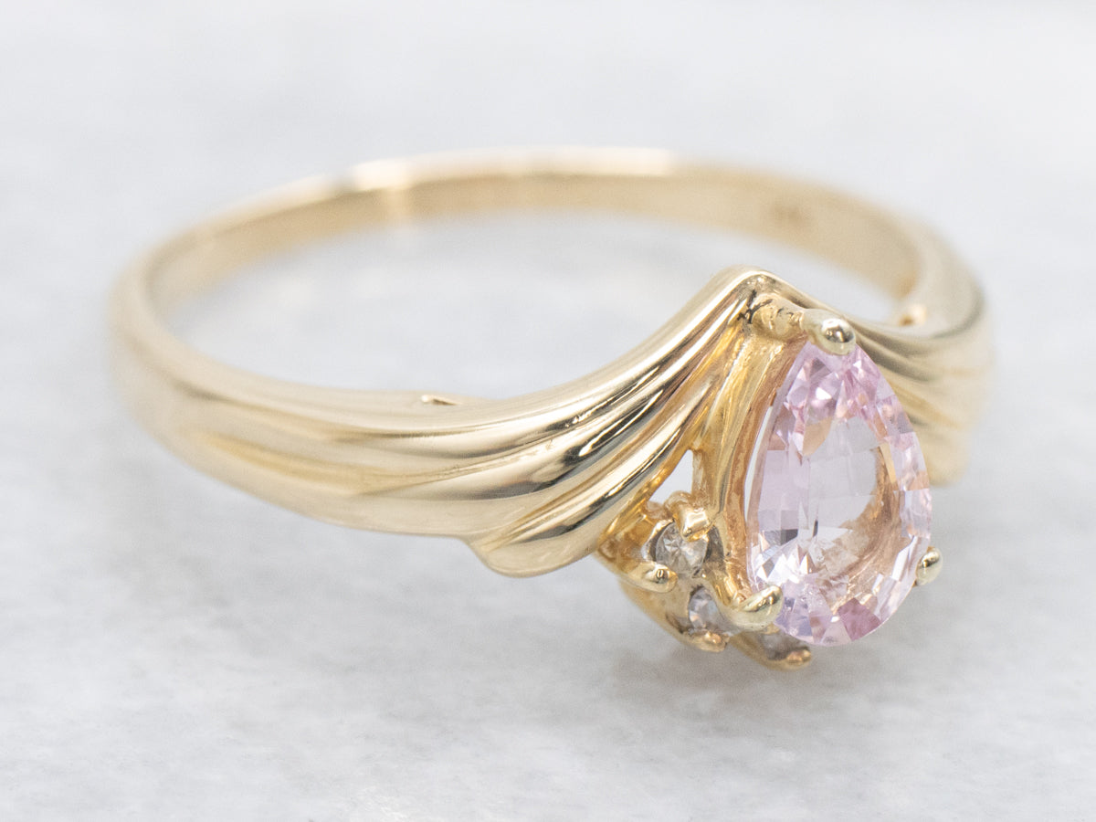 Light Pink Sapphire and Diamond Ring