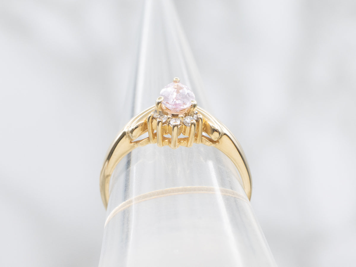 Light Pink Sapphire and Diamond Ring