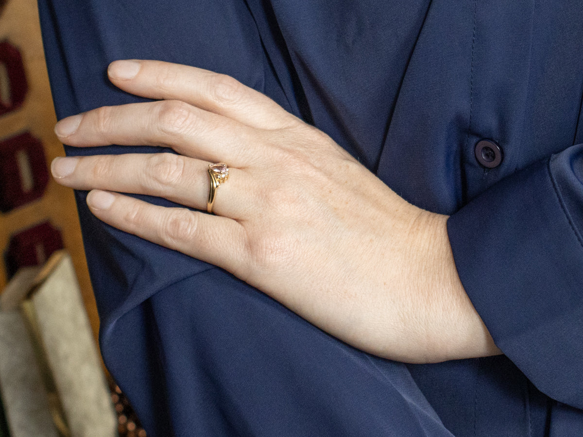 Light Pink Sapphire and Diamond Ring