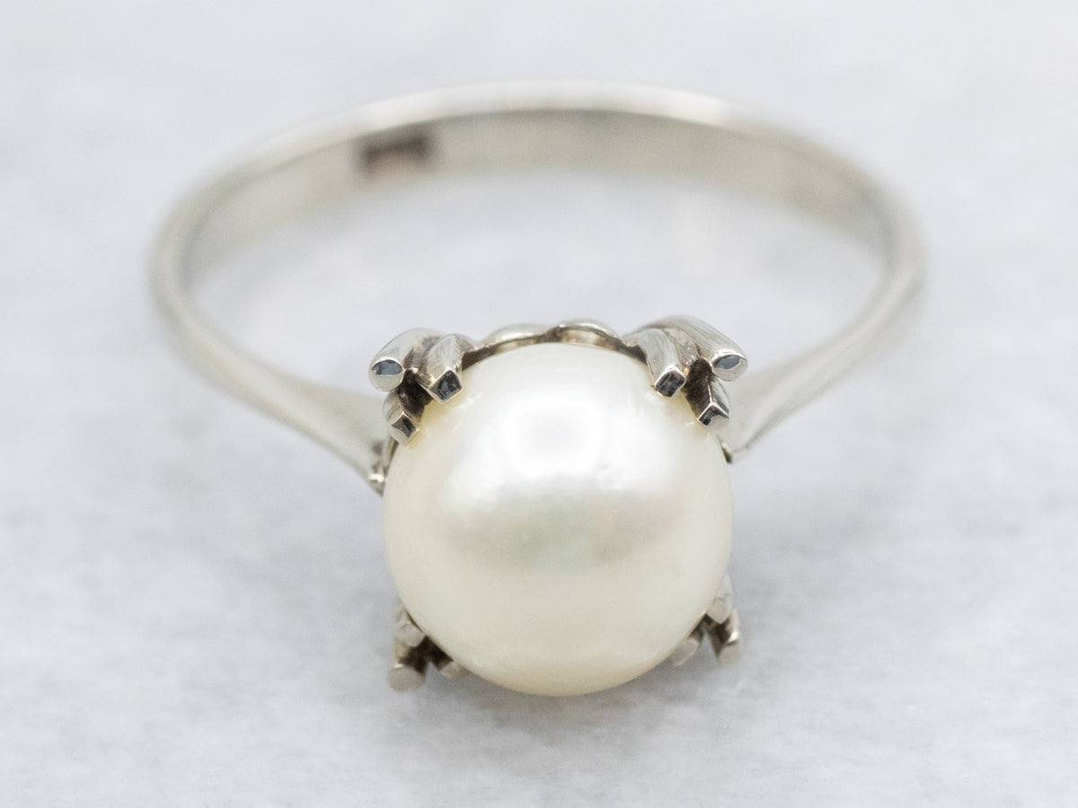 Saltwater Pearl Solitaire Ring