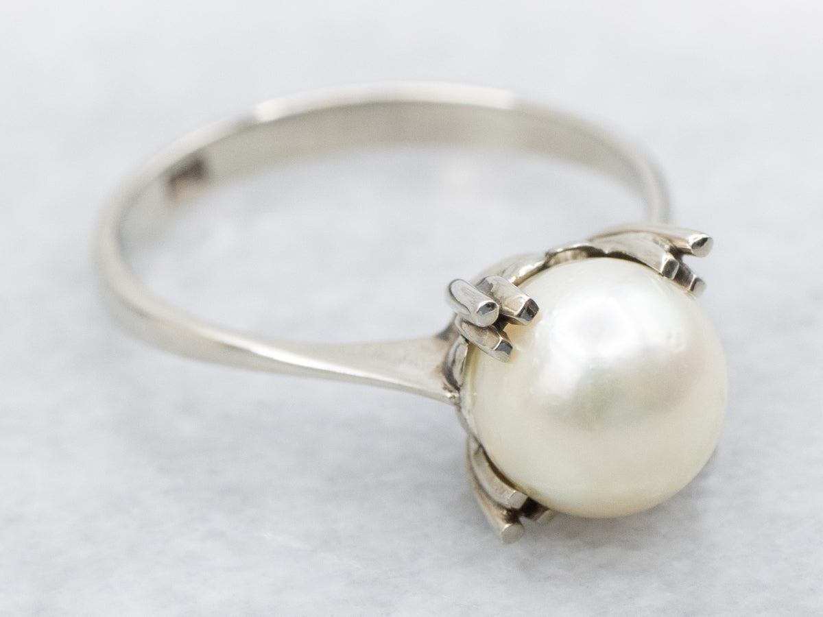 Saltwater Pearl Solitaire Ring